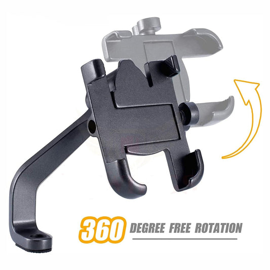 Full Metal Body Bike  Scooty 360 Degree Rotating Mobile Holder Stand For Bicycle Motorcycle Scooty For Maps And Gps Navigation Fits All Smartphones (1 Pc)