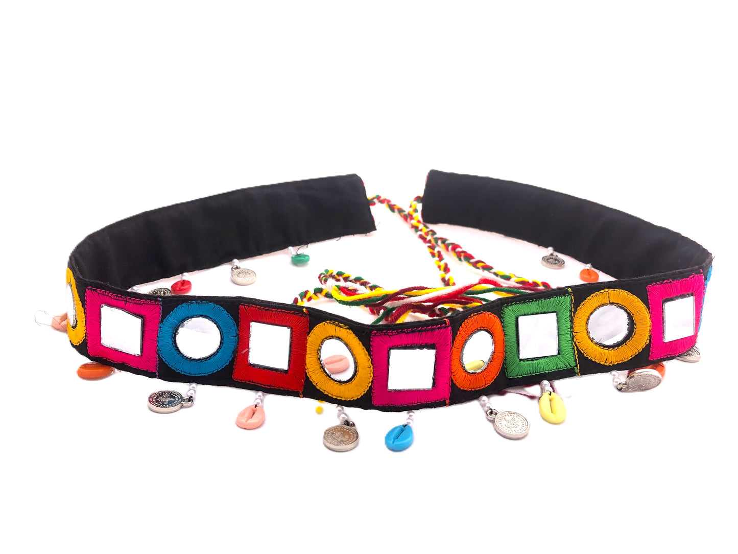 Handmade Mirror Work Kamarbandh Waist Belt with Coins for Women