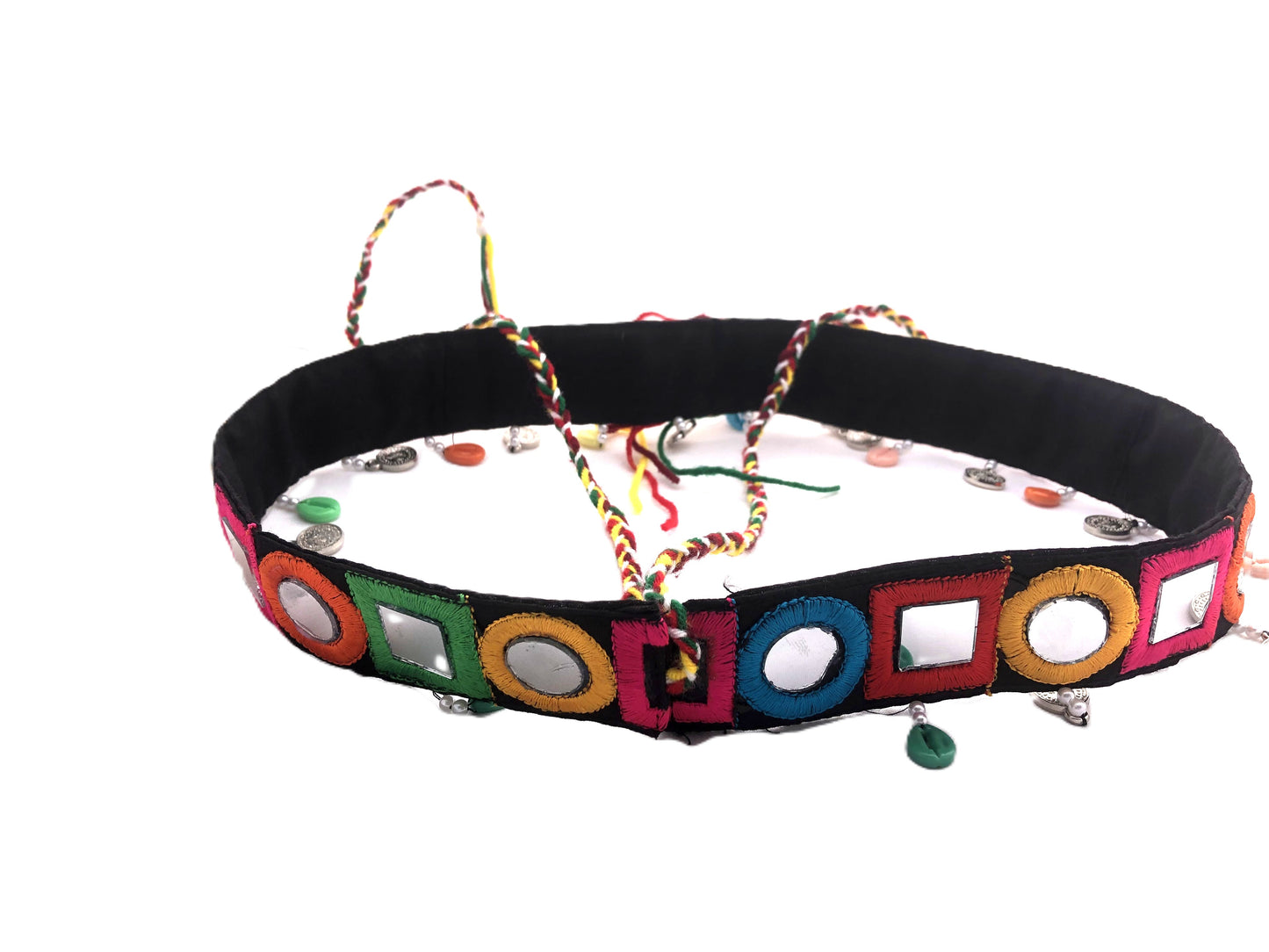 Handmade Mirror Work Kamarbandh Waist Belt with Coins for Women
