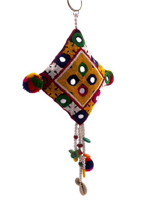 Handmade Mirror Work Waist Zudo Accessory with Cowrie Shells & Beads – Navratri Garba Jewelry