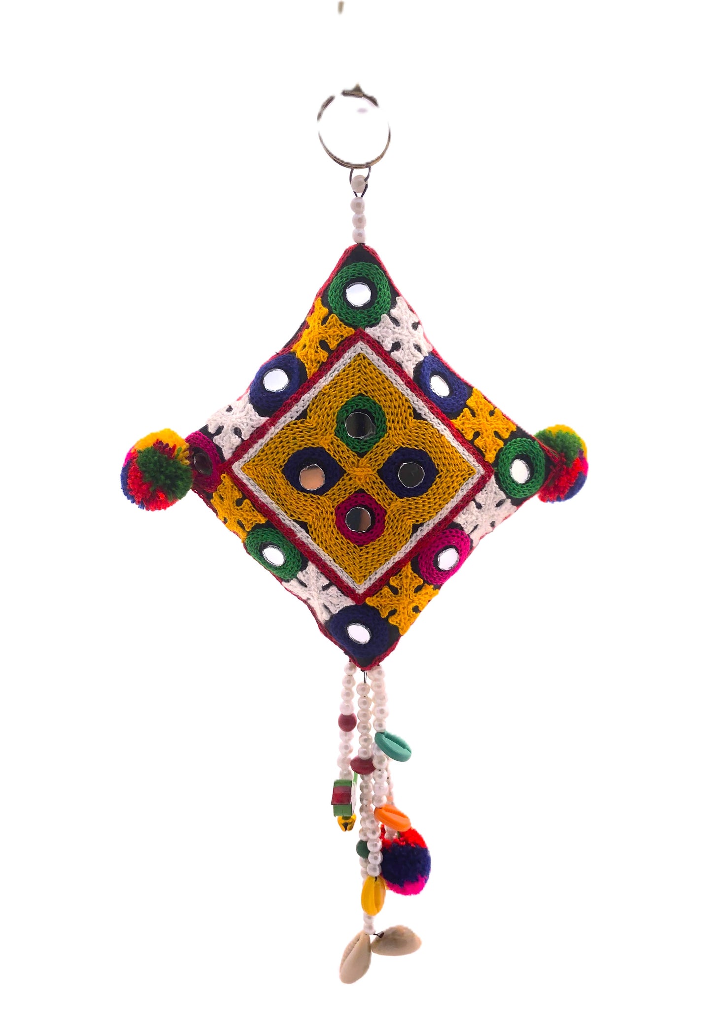 Handmade Mirror Work Waist Zudo Accessory with Cowrie Shells & Beads – Navratri Garba Jewelry