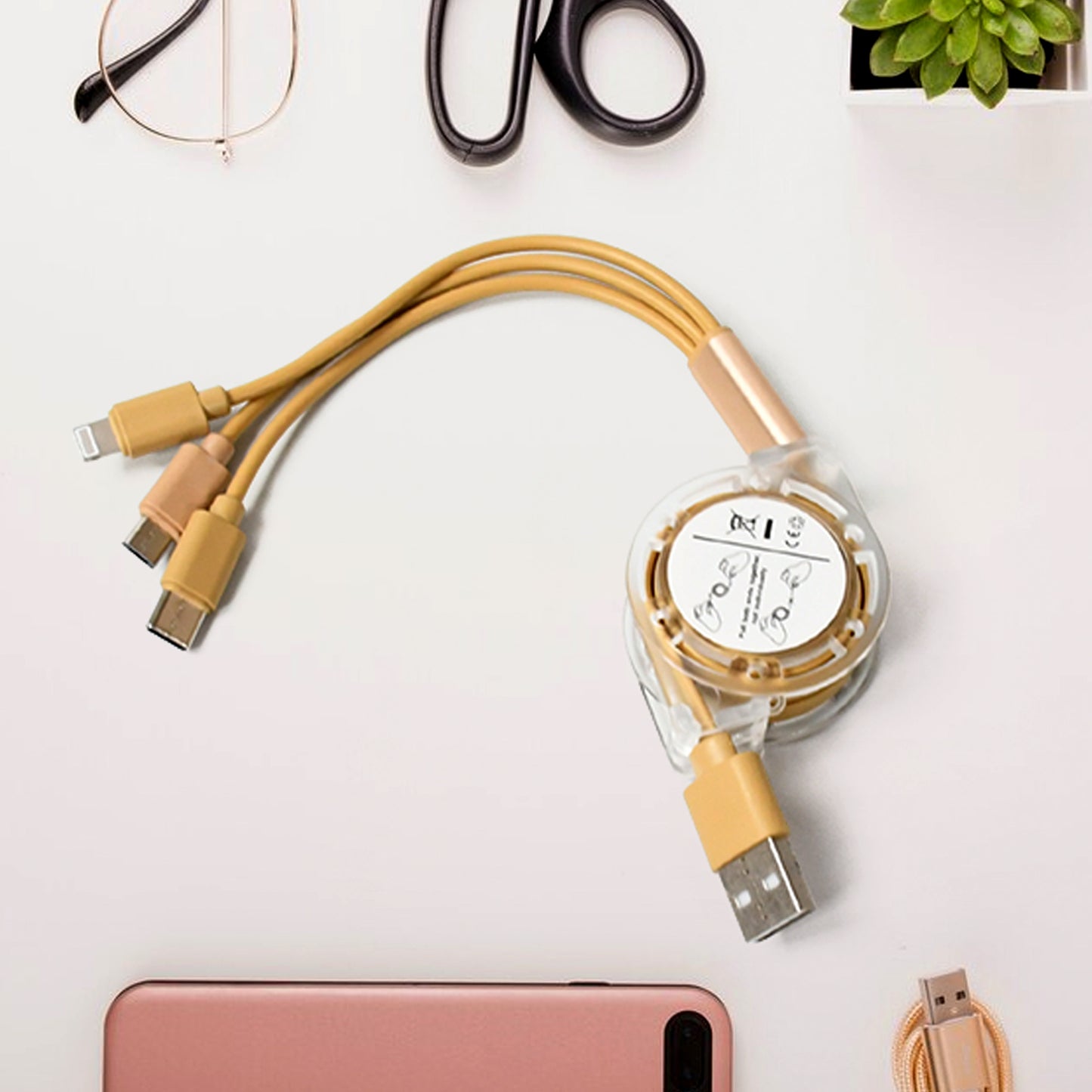 Retractable Charger Charging Cable Micro Usb Cable 3 In 1 Multi Charging Cable Compatible With Phone Type C Micro Android Usb And Other Mobile Devices (1 Pc)