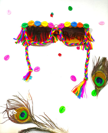Handmade Navratri Sunglasses with Cowrie Shells & Colorful Threads – Ethnic Garba Goggles