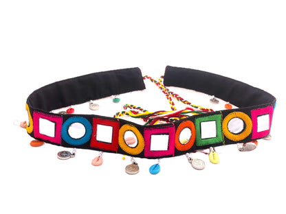 Handmade Mirror Work Kamarbandh Waist Belt with Coins for Women
