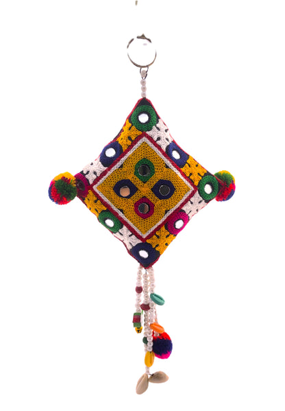 Handmade Mirror Work Waist Zudo Accessory with Cowrie Shells & Beads – Navratri Garba Jewelry