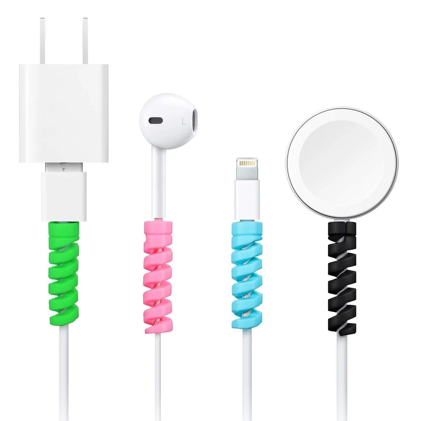 Spiral Charger Cable Protector Data Cable Saver Charging Cords Protective For All Universal Earphone  Cable Cover (Pack Of 10)
